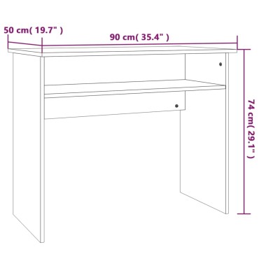 vidaXL Γραφείο Καπνιστή Δρυς 90x50x74cm από Επεξεργασμένο Ξύλο 1 τεμ.