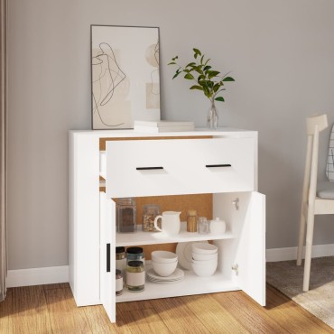 vidaXL Ντουλάπι Λευκό 80x33x70cm από Επεξεργασμένο Ξύλο 1 τεμ.