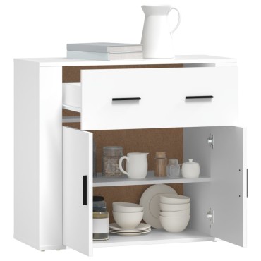 vidaXL Ντουλάπι Λευκό 80x33x70cm από Επεξεργασμένο Ξύλο 1 τεμ.