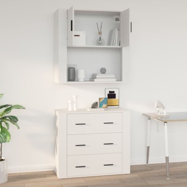 vidaXL Ντουλάπι Τοίχου Λευκό 80x33x80cm από Επεξεργασμένο Ξύλο 1 τεμ.