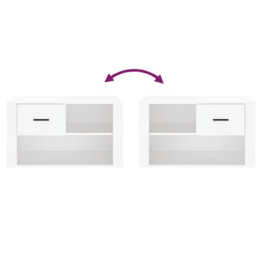 vidaXL Παπουτσοθήκη Λευκή 80x35x45cm από Επεξεργασμένο Ξύλο