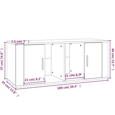 vidaXL Έπιπλο Τηλεόρασης Λευκό 100x35x40cm Επεξ. Ξύλο