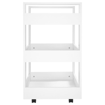 vidaXL Τρόλεϊ Κουζίνας Λευκό 60x45x80cm από Επεξεργασμένο Ξύλο 1 τεμ.