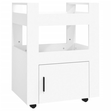 vidaXL Τρόλεϊ Κουζίνας Λευκό 60x45x80cm από Επεξεργασμένο Ξύλο 1 τεμ.