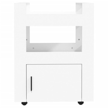 vidaXL Τρόλεϊ Κουζίνας Λευκό 60x45x80cm από Επεξεργασμένο Ξύλο 1 τεμ.