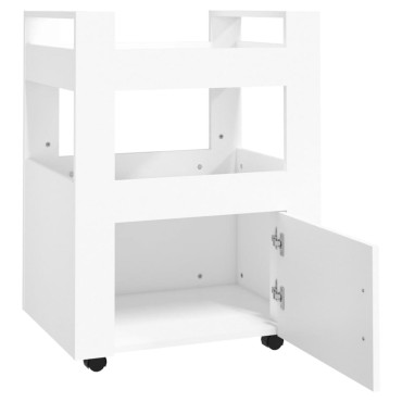 vidaXL Τρόλεϊ Κουζίνας Λευκό 60x45x80cm από Επεξεργασμένο Ξύλο 1 τεμ.