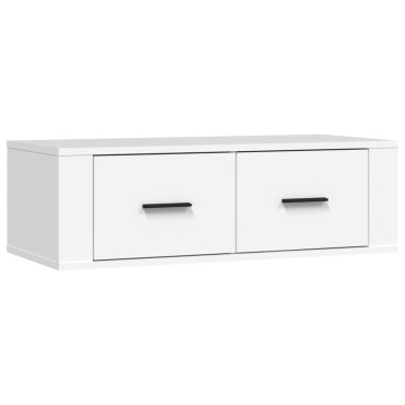 vidaXL Έπιπλο Τηλεόρασης Κρεμαστό Λευκό 80x36x25cm Επεξεργ. Ξύλο
