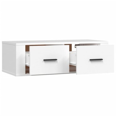 vidaXL Έπιπλο Τηλεόρασης Κρεμαστό Λευκό 80x36x25cm Επεξεργ. Ξύλο