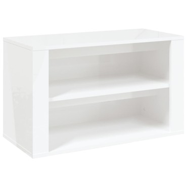 vidaXL Παπουτσοθήκη Γυαλιστερό Λευκό 75x35x45cm Επεξεργασμένο Ξύλο