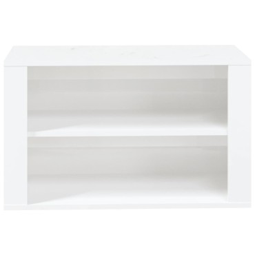 vidaXL Παπουτσοθήκη Γυαλιστερό Λευκό 75x35x45cm Επεξεργασμένο Ξύλο