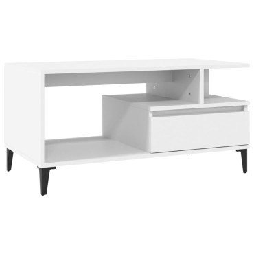 vidaXL Τραπεζάκι Σαλονιού Λευκό 90x49 x45cm από Επεξεργασμένο Ξύλο 1 τεμ.