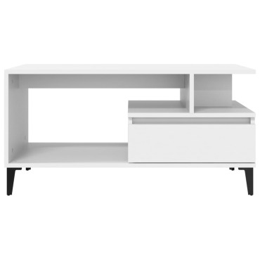 vidaXL Τραπεζάκι Σαλονιού Λευκό 90x49 x45cm από Επεξεργασμένο Ξύλο 1 τεμ.
