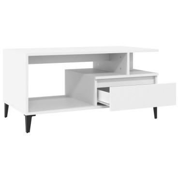 vidaXL Τραπεζάκι Σαλονιού Λευκό 90x49 x45cm από Επεξεργασμένο Ξύλο 1 τεμ.