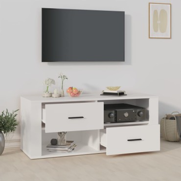 vidaXL Έπιπλο Τηλεόρασης Λευκό 100x35x40cm Επεξ. Ξύλο