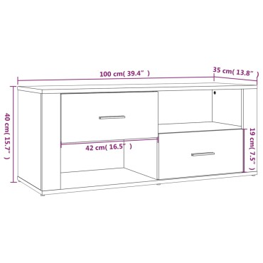 vidaXL Έπιπλο Τηλεόρασης Λευκό 100x35x40cm Επεξ. Ξύλο