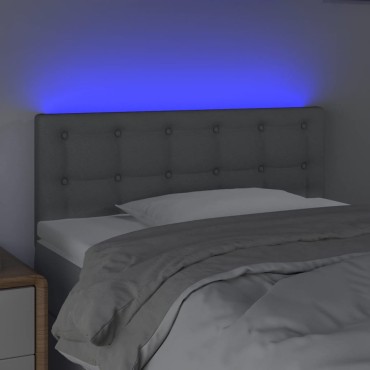 vidaXL Κεφαλάρι Κρεβατιού LED Ανοιχτό Γκρι 100x5x78/88cm Υφασμάτινο 1 τεμ.