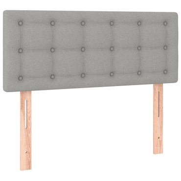 vidaXL Κεφαλάρι Κρεβατιού LED Ανοιχτό Γκρι 100x5x78/88cm Υφασμάτινο 1 τεμ.