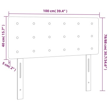 vidaXL Κεφαλάρι Κρεβατιού LED Ανοιχτό Γκρι 100x5x78/88cm Υφασμάτινο 1 τεμ.
