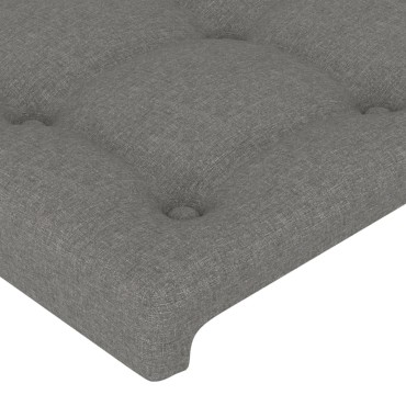 vidaXL Κεφαλάρι Κρεβατιού LED Σκούρο Γκρι 100x5x78/88cm Υφασμάτινο 1 τεμ.