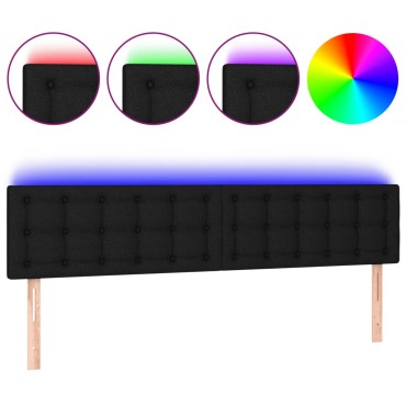 vidaXL Κεφαλάρι Κρεβατιού LED Μαύρο 160x5x78/88cm Υφασμάτινο 1 τεμ.