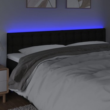 vidaXL Κεφαλάρι Κρεβατιού LED Μαύρο 160x5x78/88cm Υφασμάτινο 1 τεμ.