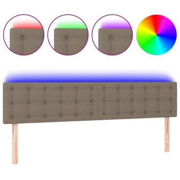vidaXL Κεφαλάρι Κρεβατιού LED Taupe 180x5x78/88cm Υφασμάτινο 1 τεμ.