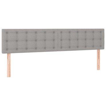 vidaXL Κεφαλάρι Κρεβατιού LED Ανοιχτό Γκρι 200x5x78/88cm Υφασμάτινο 1 τεμ.