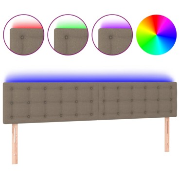 vidaXL Κεφαλάρι Κρεβατιού LED Taupe 200x5x78/88cm Υφασμάτινο 1 τεμ.