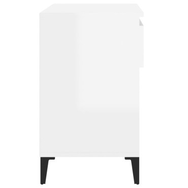 vidaXL Παπουτσοθήκη Γυαλιστερή Λευκή 70x36x60cm Επεξεργασμένο Ξύλο
