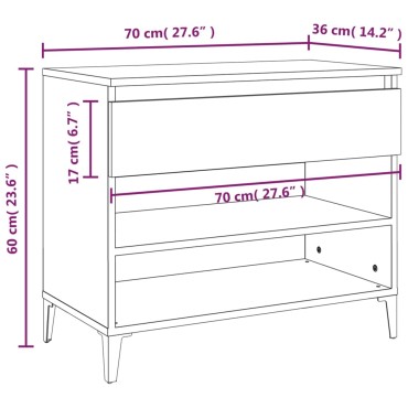 vidaXL Παπουτσοθήκη Γκρι Σκυροδέματος 70x36x60cm Επεξεργασμένο Ξύλο