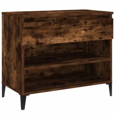 vidaXL Παπουτσοθήκη Καπνιστή Δρυς 70x36x60cm από Επεξεργασμένο Ξύλο