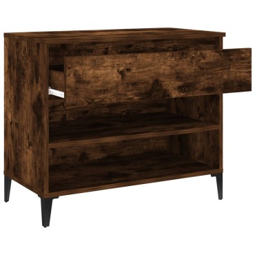vidaXL Παπουτσοθήκη Καπνιστή Δρυς 70x36x60cm από Επεξεργασμένο Ξύλο