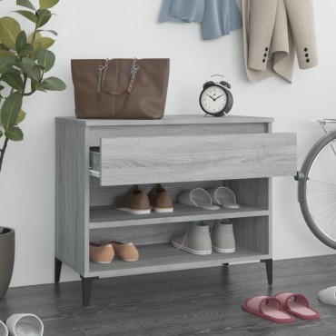 vidaXL Παπουτσοθήκη Γκρι Sonoma 70x36x60cm από Επεξεργασμένο Ξύλο