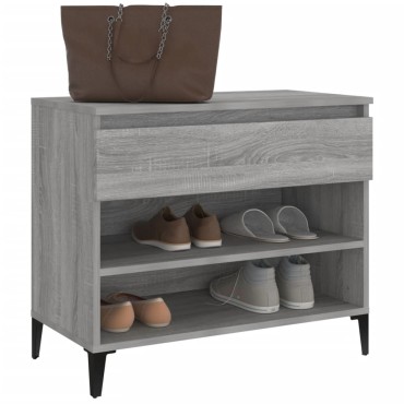 vidaXL Παπουτσοθήκη Γκρι Sonoma 70x36x60cm από Επεξεργασμένο Ξύλο