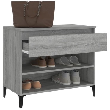 vidaXL Παπουτσοθήκη Γκρι Sonoma 70x36x60cm από Επεξεργασμένο Ξύλο