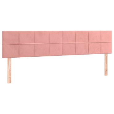 vidaXL Κεφαλάρια Κρεβατιού 2 τεμ. Ροζ 100x5x78/88cm Βελούδινο