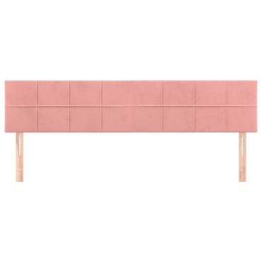 vidaXL Κεφαλάρια Κρεβατιού 2 τεμ. Ροζ 100x5x78/88cm Βελούδινο