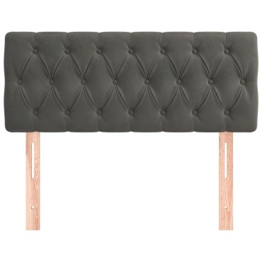 vidaXL Κεφαλάρι Κρεβατιού Σκούρο Γκρι 100x7x78/88cm Βελούδινο 1 τεμ.