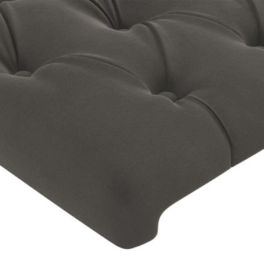 vidaXL Κεφαλάρι Κρεβατιού Σκούρο Γκρι 100x7x78/88cm Βελούδινο 1 τεμ.