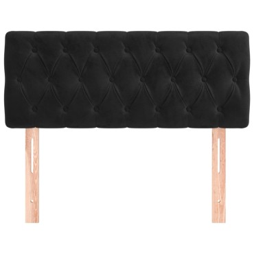 vidaXL Κεφαλάρι Κρεβατιού Μαύρο 100x7x78/88cm Βελούδινο 1 τεμ.