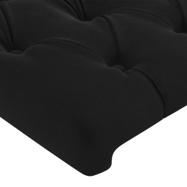 vidaXL Κεφαλάρι Κρεβατιού Μαύρο 100x7x78/88cm Βελούδινο 1 τεμ.