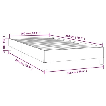 vidaXL Πλαίσιο Κρεβατιού Γκρι 100x200 εκ. από Συνθετικό Δέρμα