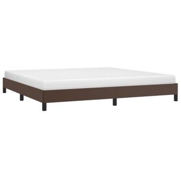 vidaXL Πλαίσιο Κρεβατιού Καφέ 200x200cm από Συνθετικό Δέρμα 1 τεμ. - Διπλό