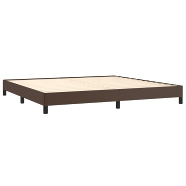 vidaXL Πλαίσιο Κρεβατιού Καφέ 200x200cm από Συνθετικό Δέρμα 1 τεμ. - Διπλό