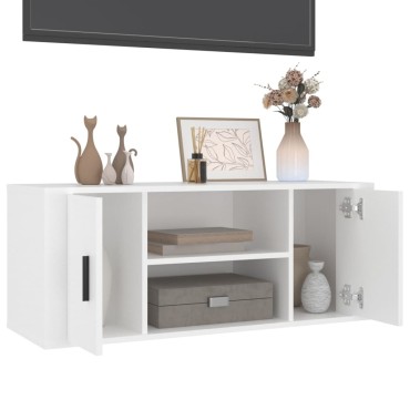 vidaXL Έπιπλο Τηλεόρασης Λευκό 100x35x40cm Επεξ. Ξύλο