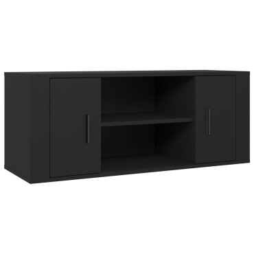 vidaXL Έπιπλο Τηλεόρασης Μαύρο 100x35x40cm Επεξ. Ξύλο