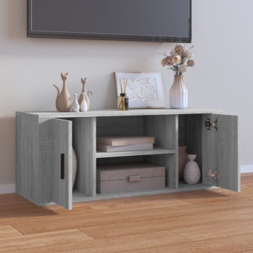 vidaXL Έπιπλο Τηλεόρασης Γκρι Sonoma 100x35x40cm από Επεξεργ. Ξύλο