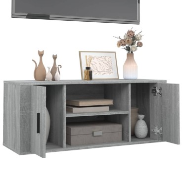 vidaXL Έπιπλο Τηλεόρασης Γκρι Sonoma 100x35x40cm από Επεξεργ. Ξύλο