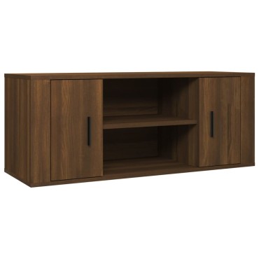 vidaXL Έπιπλο Τηλεόρασης Καφέ Δρυς 100x35x40 εκ. Επεξεργασμένο Ξύλο