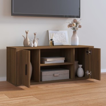 vidaXL Έπιπλο Τηλεόρασης Καφέ Δρυς 100x35x40cm Επεξεργασμένο Ξύλο